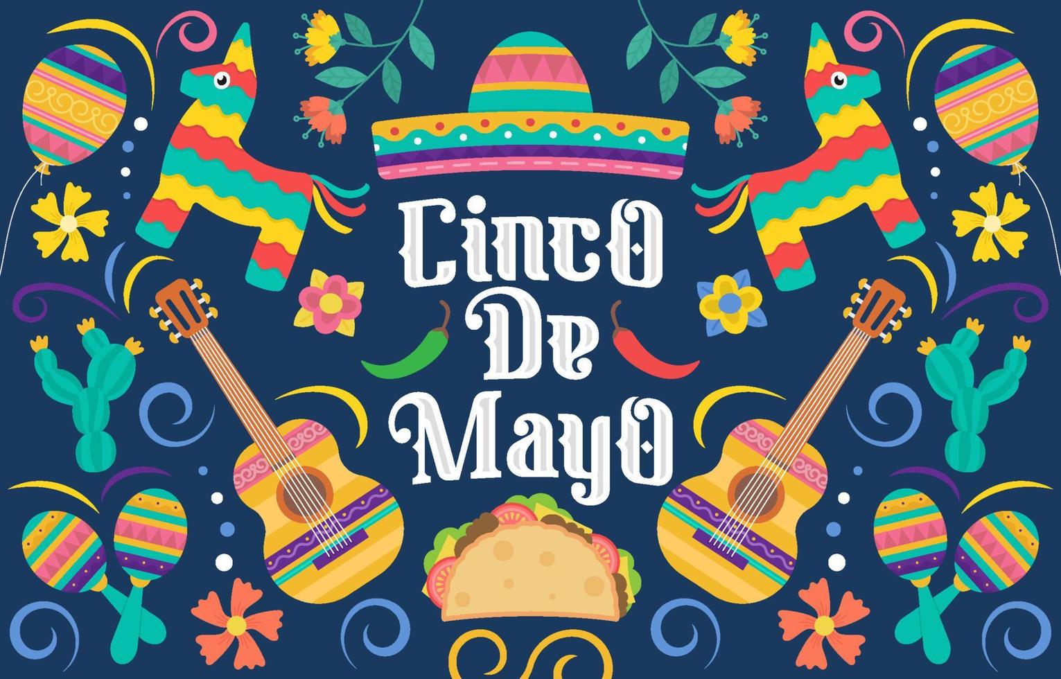 Hintergrund des Cinco de Mayo-Festivals vektor