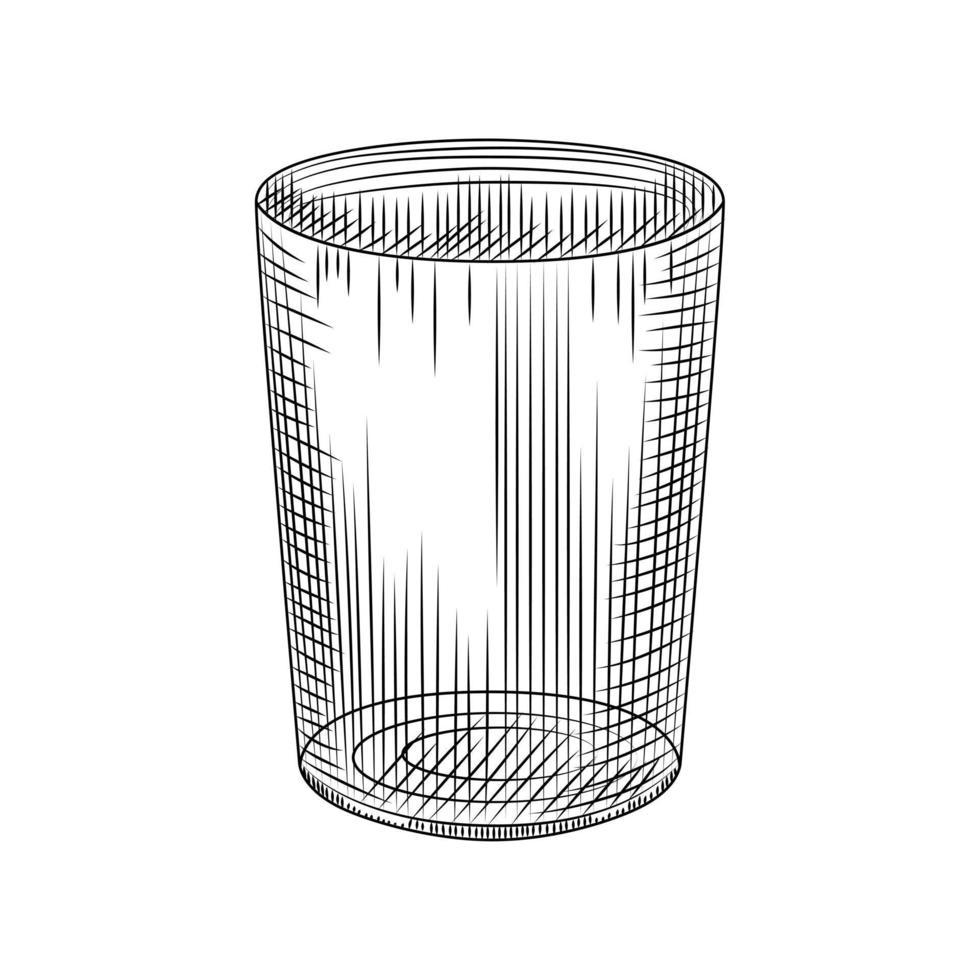 Longdrinkglas isoliert auf weißem Hintergrund. Collin Glas vektor