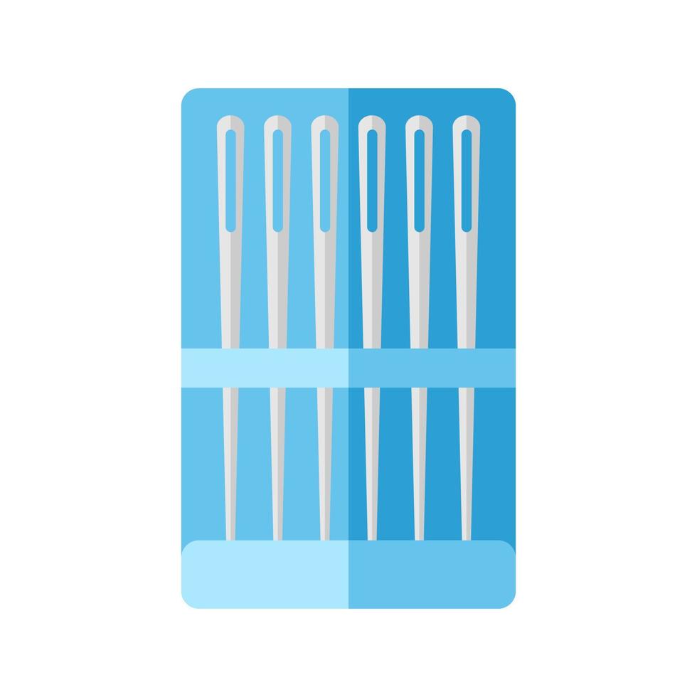 kit nål för sömnad isolerad på vit bakgrund. nålar för gobeläng i blå förpackning i stil platt. vektor