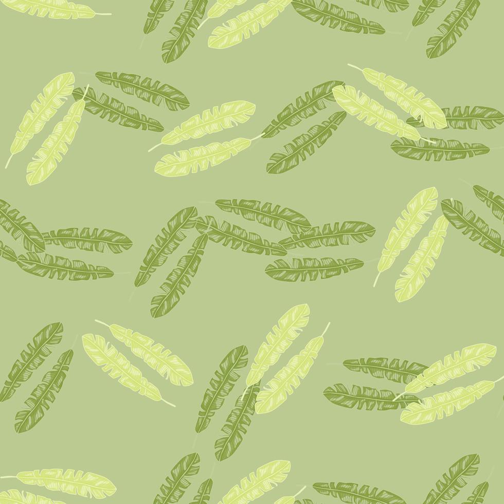 modernes nahtloses bananenblattmuster mit handgezeichnetem tropischem druck. modischer naturhintergrund. vektorillustration für saisonale textilien. vektor