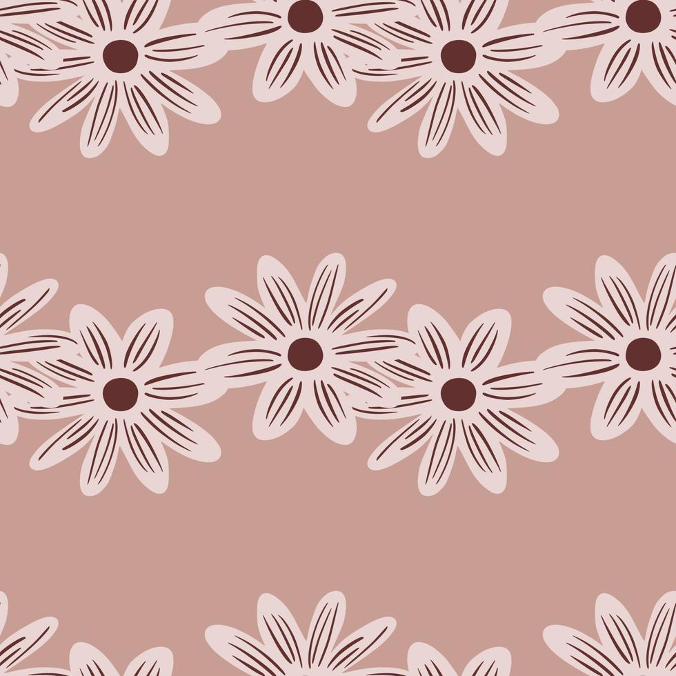 seamless mönster med enkla konturer blommor daisy print. vektor