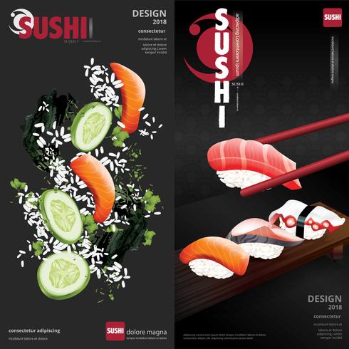 Affisch av Sushi Restaurant Vektor illustration