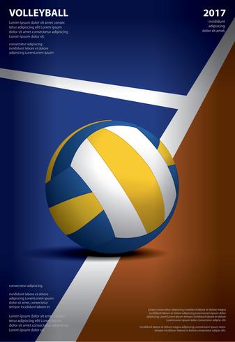 Volleyball-Turnier-Plakat-Schablonen-Design-Vektor-Illustration vektor