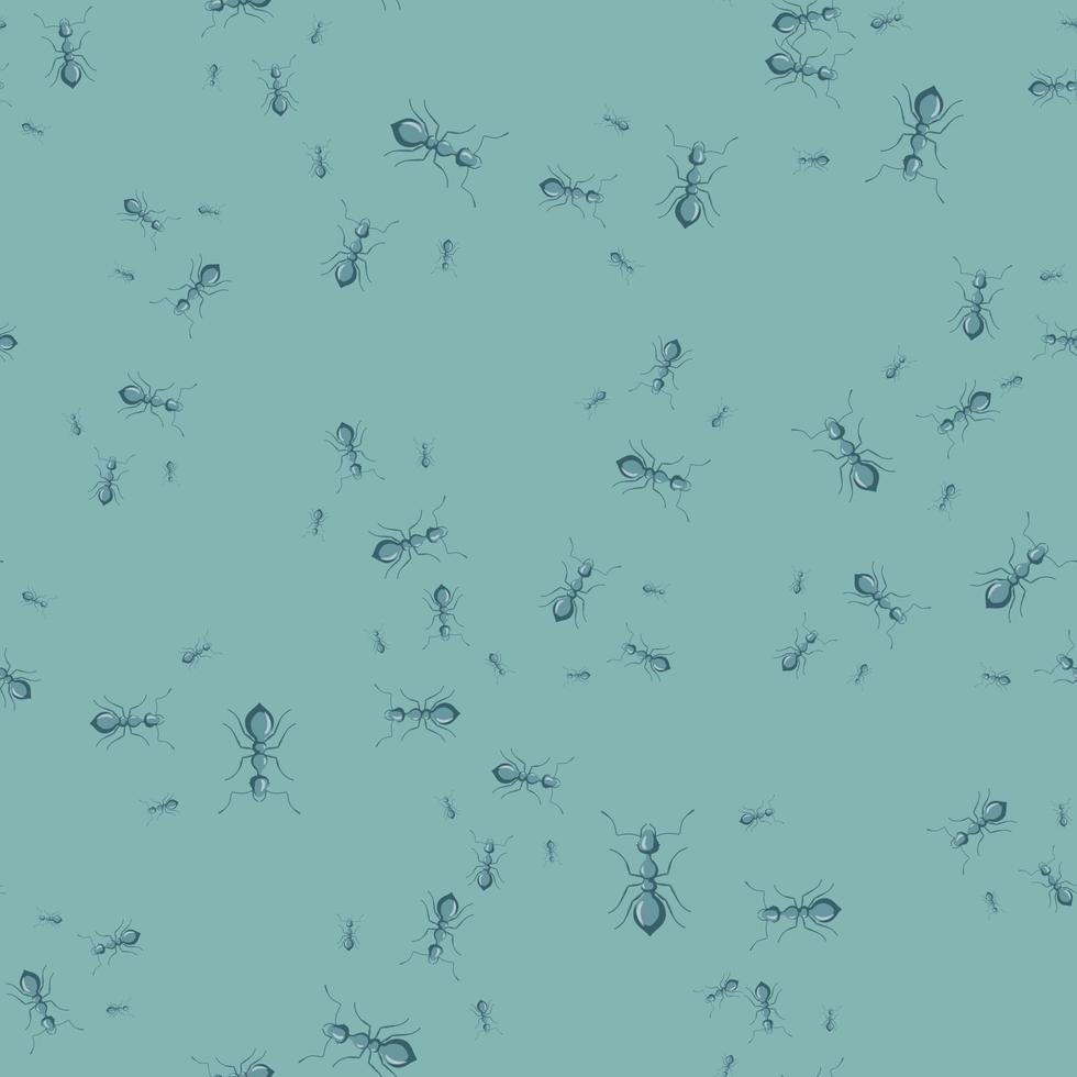 Ameisen nahtloses Muster. Insekten auf buntem Hintergrund. vektorillustration für textilien vektor