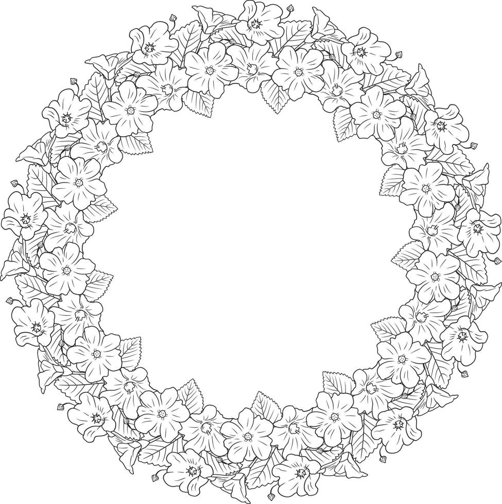 ilima blume lei rundes rahmenmuster dekorative vektorillustration vektor