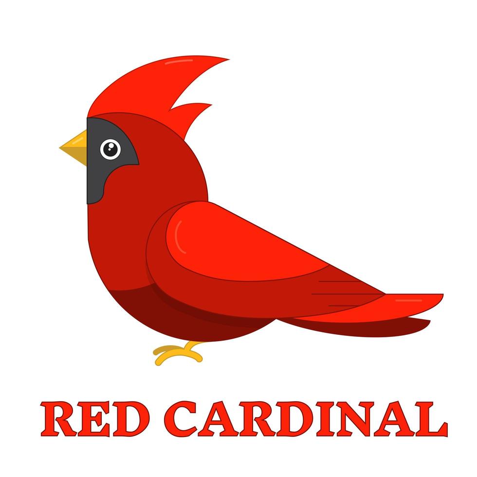 röd kardinal färgglada ikon vektor
