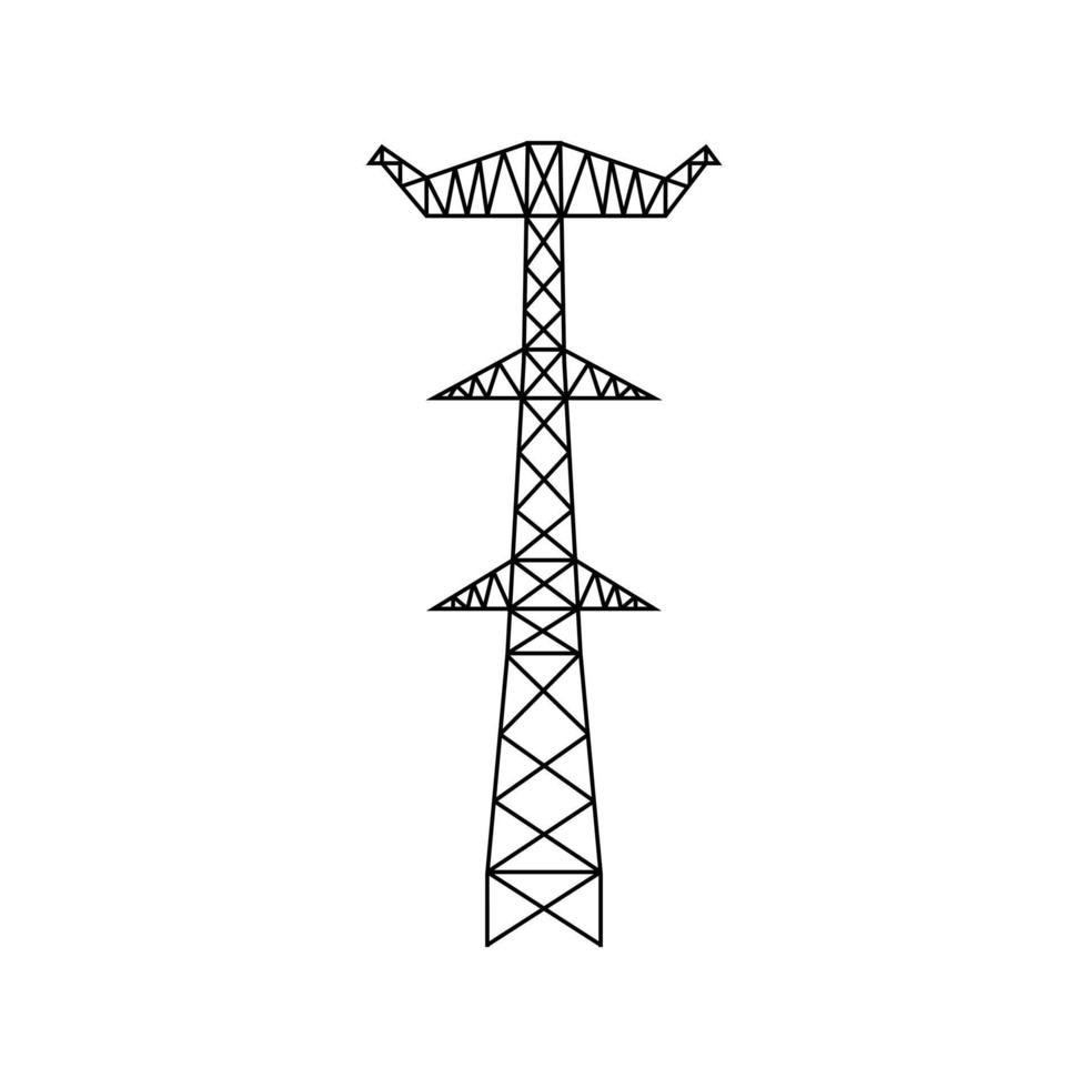 elektrischer Hochspannungsmast. Stromleitungssymbol. Symbol für Stromleitungsturm. vektor