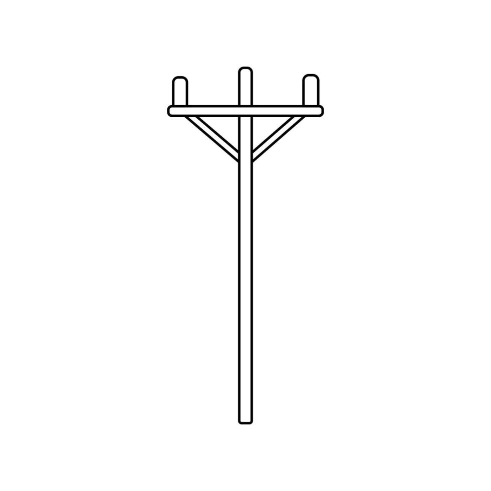 kontur trä kraftledning ikon. enkel kraftledning vektor