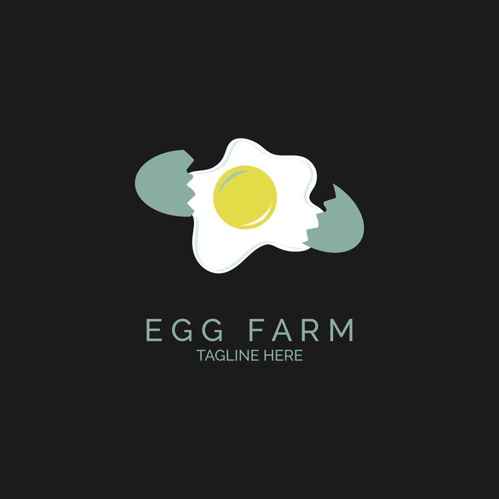 Ei-Farm-Lebensmittel-Logo-Design-Vorlage für Marke oder Unternehmen und andere vektor