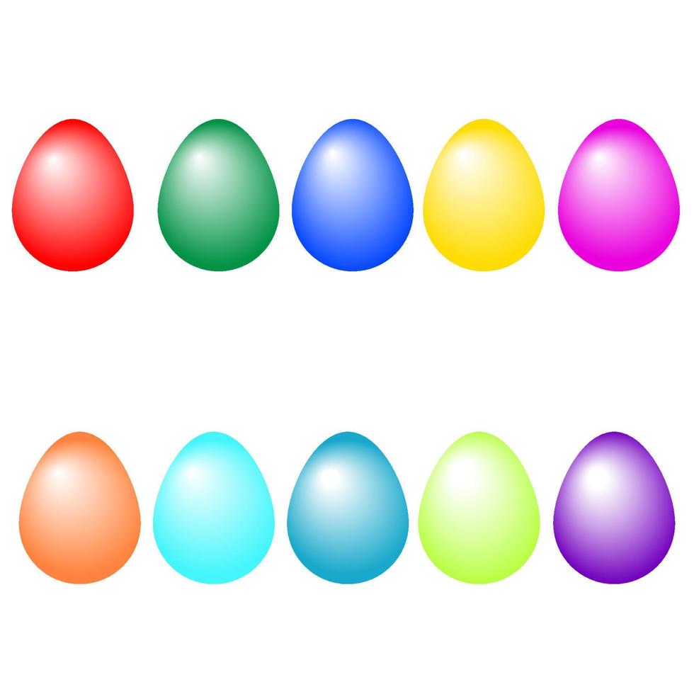 en uppsättning färgglada ägg till påsk vektor