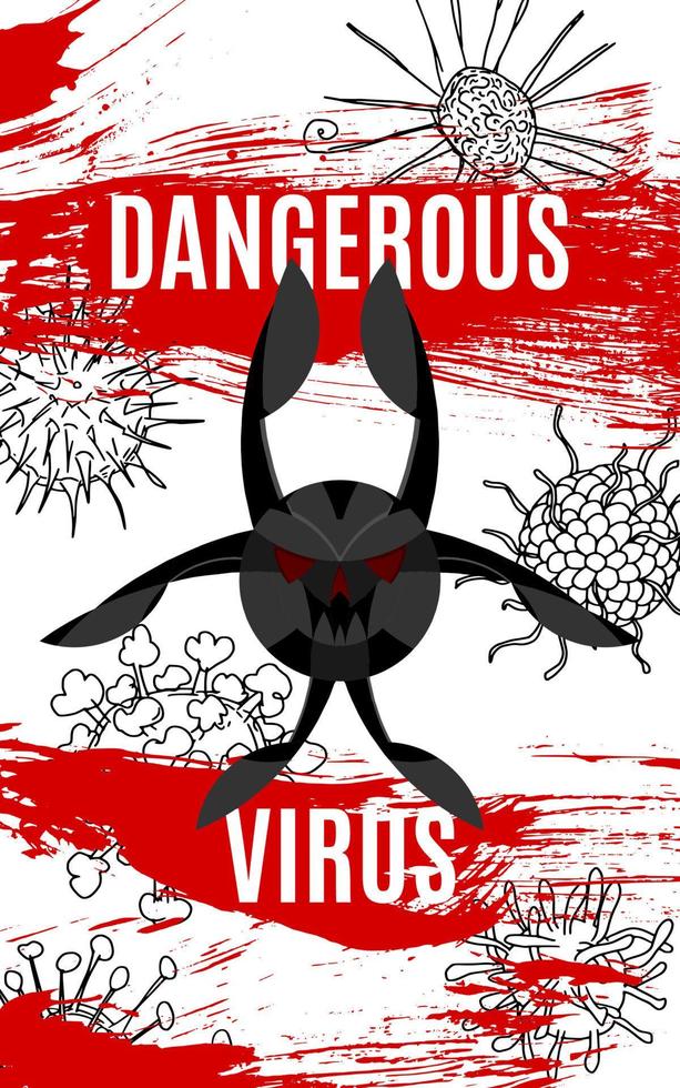 Stoppen Sie einen gefährlichen Virus. besiege die Epidemie Blut vektor