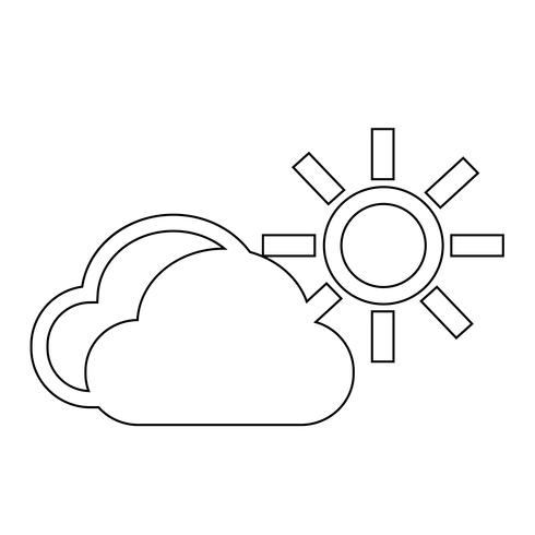 Wolke Sonne Symbol vektor