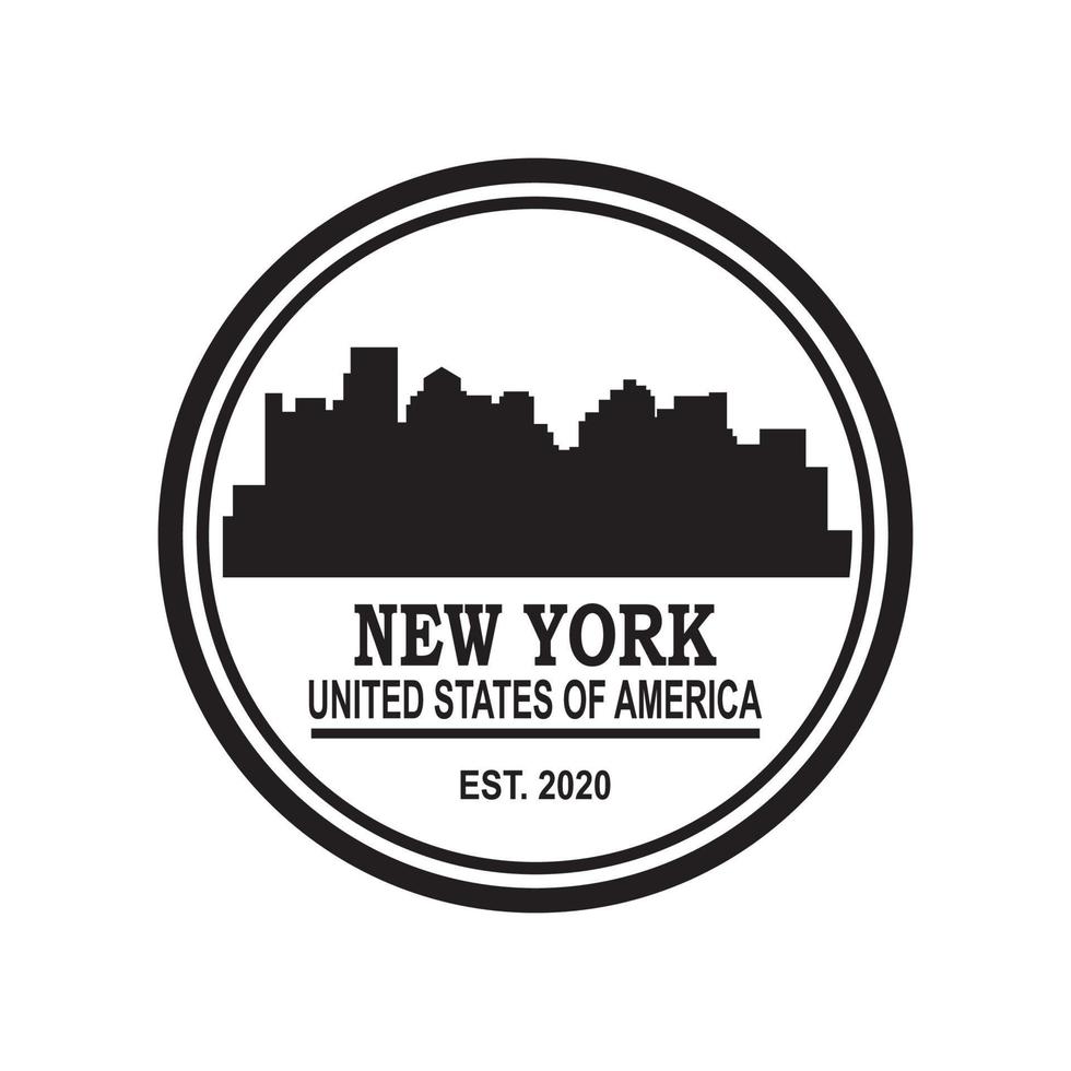 new york skyline silhouette vektor, wolkenkratzer logo vektor