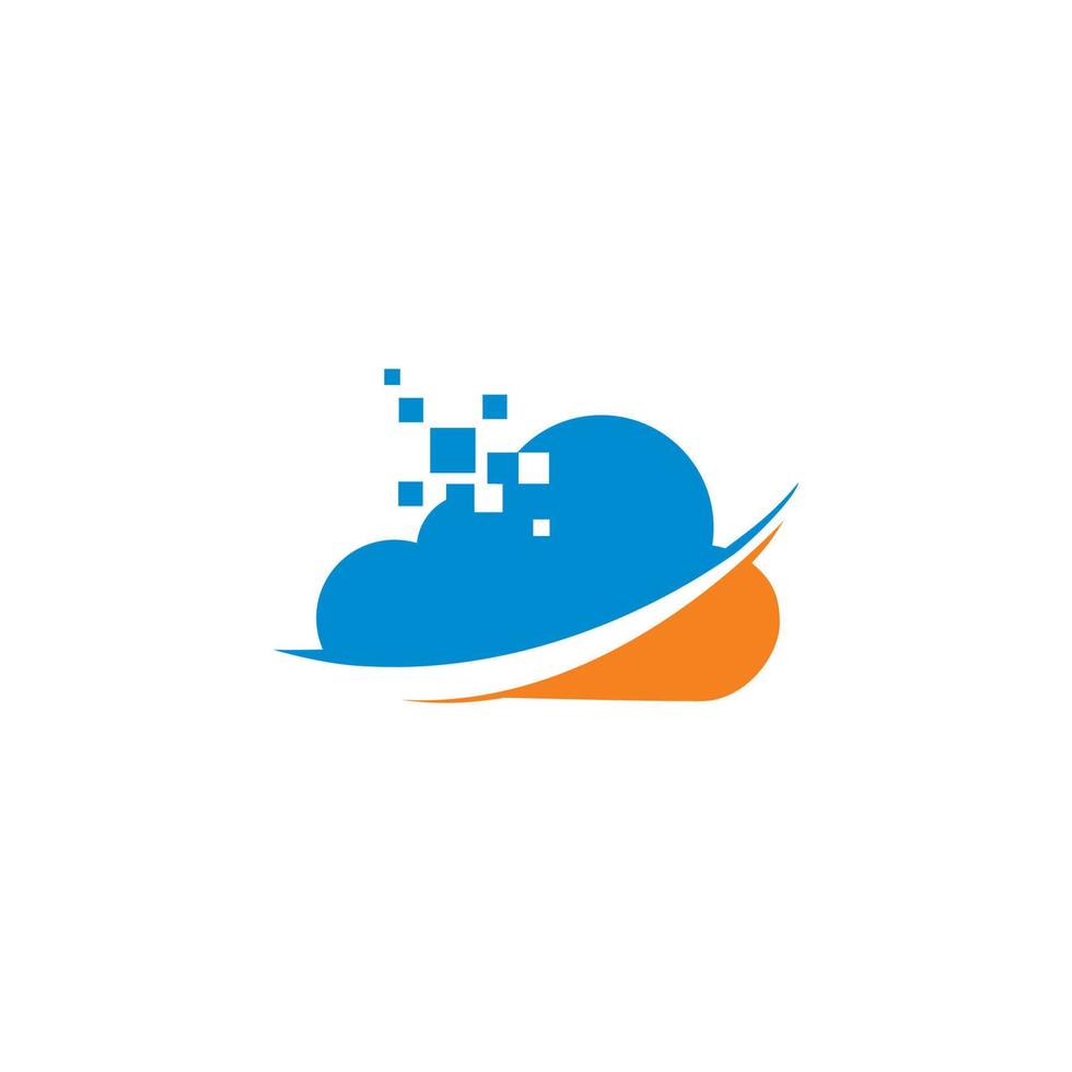 cloud arrow logotyp, cloud tech logotyp vektor
