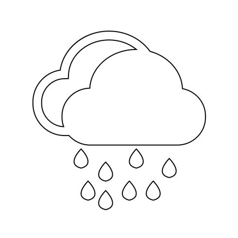 Cloud rain ikon vektor