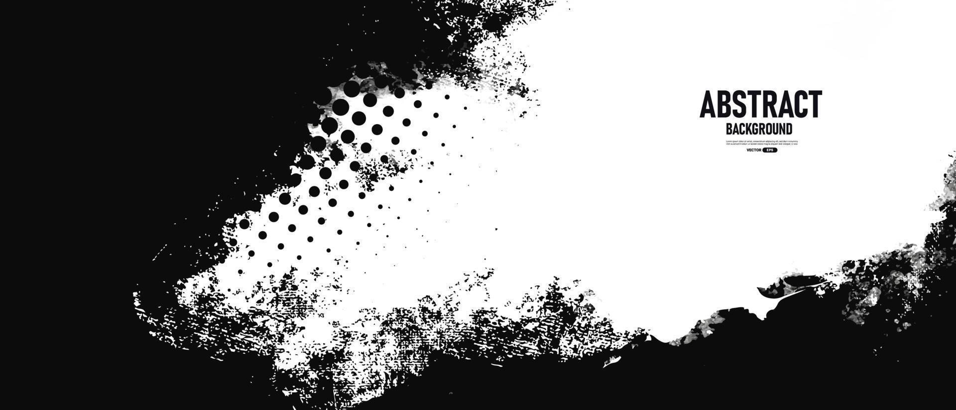 schwarz-weißer abstrakter Grunge-Hintergrund mit Halbton-Stil. vektor