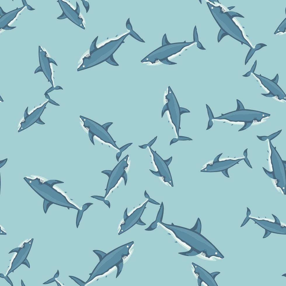 seamless mönster haj på turkos bakgrund. textur av marin fisk för alla ändamål. vektor