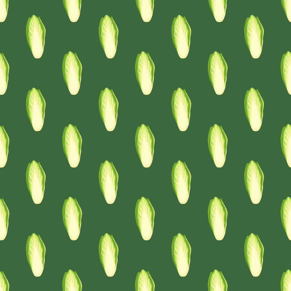 Nahtloses Muster Zichorienkohl auf blaugrünem Hintergrund. einfache Verzierung mit Salat. vektor