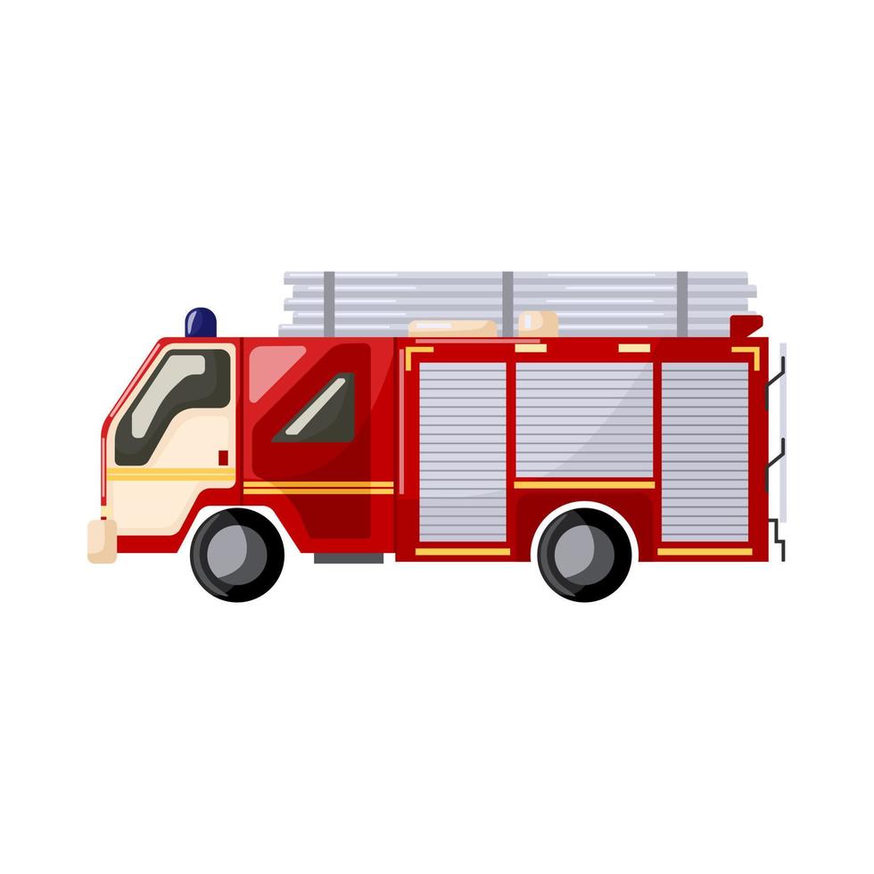 brandbekämpningsfordon isolerad på vit bakgrund. brandbil räddningsmotor transport vektor