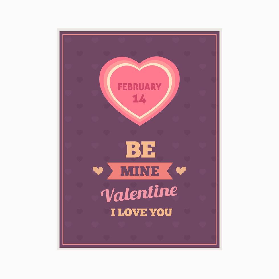 Glückliche Valentinstagkarte, Typografie, Hintergrund mit Herzen vektor