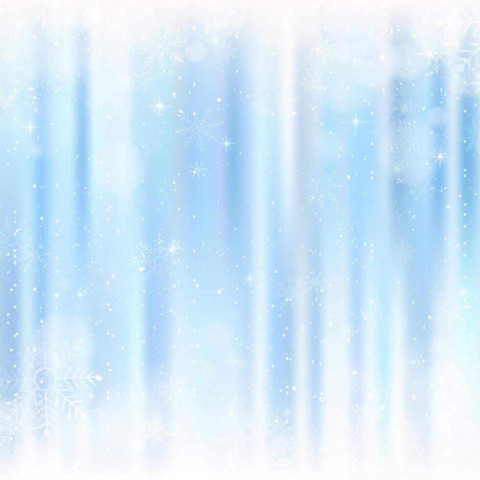 Abstrakt julbakgrund med snöflingor. Blå Elegant Vinterbakgrund vektor