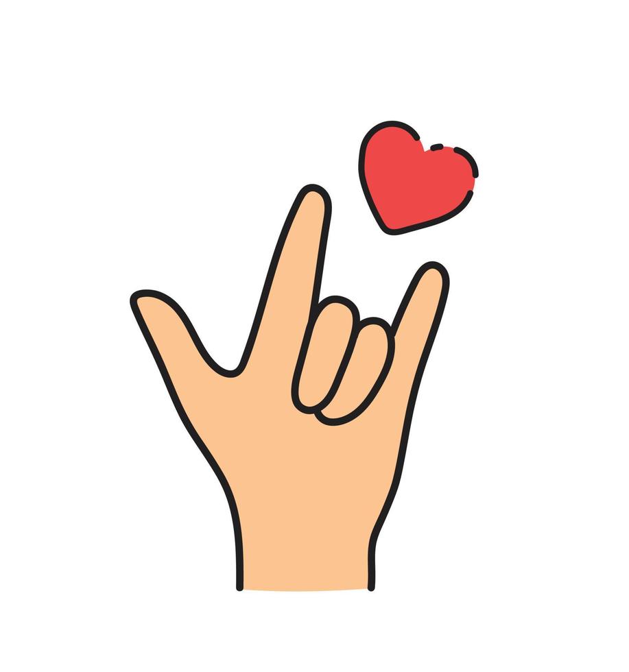 Ich liebe dich Sprache Handzeichen Symbol vektor