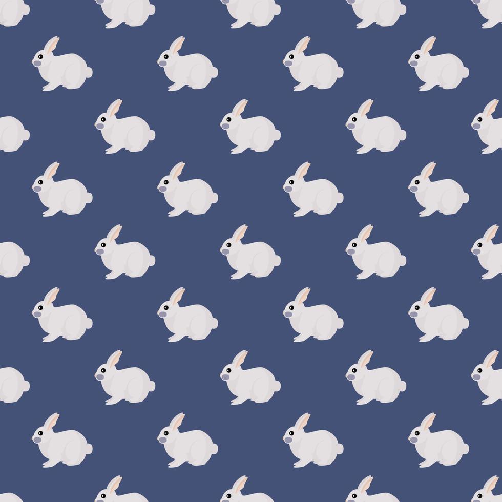 nahtloses muster des kaninchens. Haustiere auf buntem Hintergrund. vektorillustration für textilien. vektor