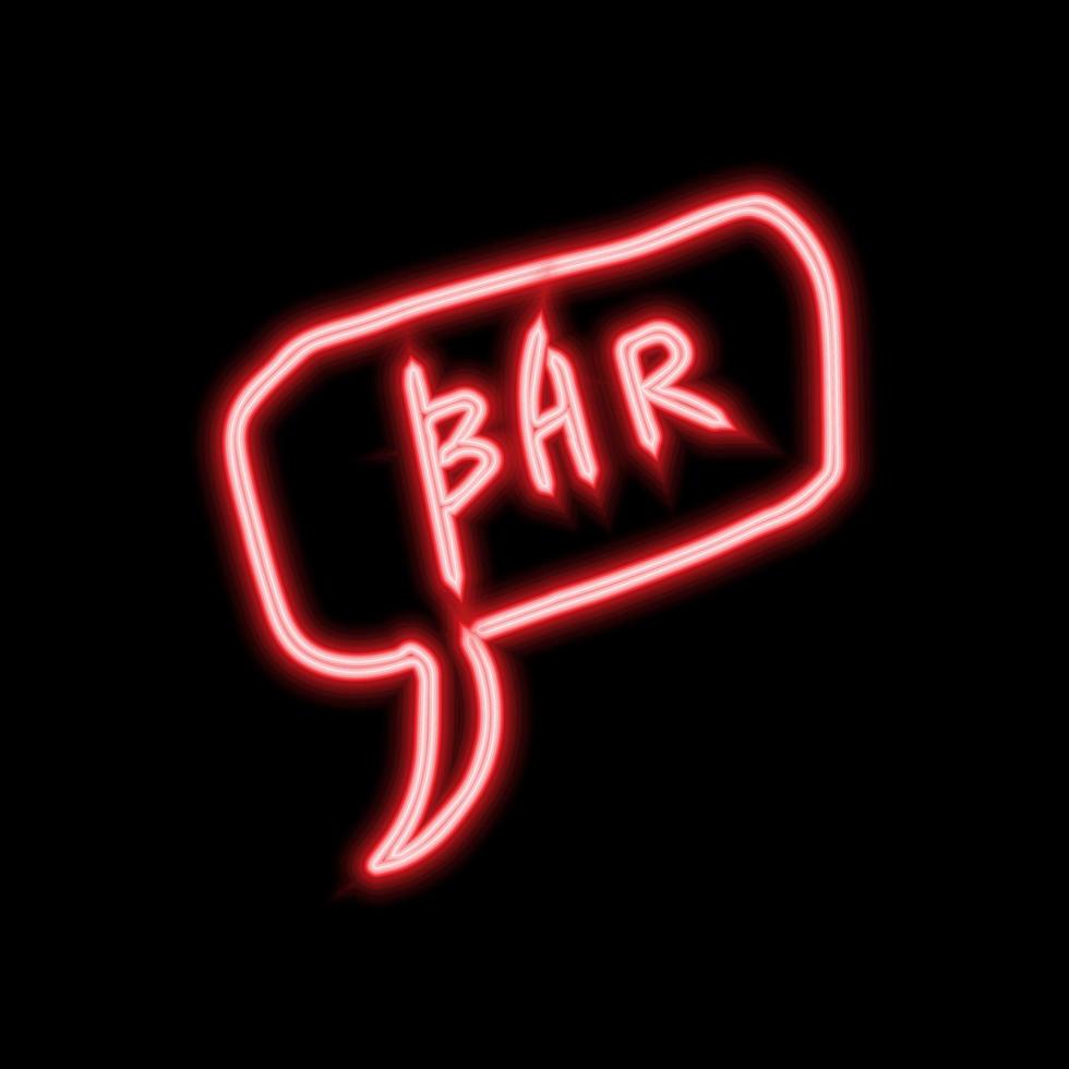 rotes Neon-Bar-Schild. Vektor-Illustration vektor