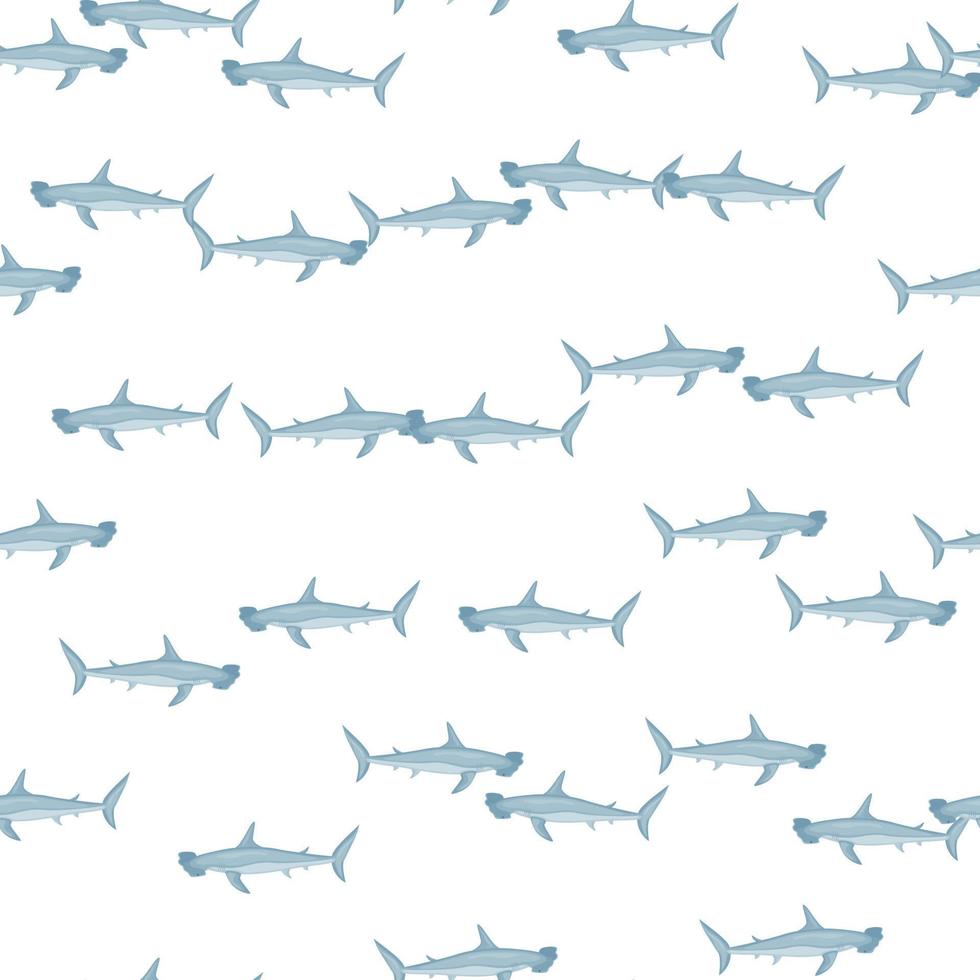 hammarhaj seamless mönster i skandinavisk stil. marina djur bakgrund. vektor illustration för barn rolig textil.