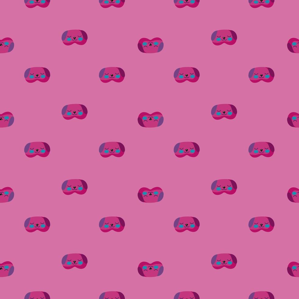 Hundekopf wenig rosa Farbe geometrisches nahtloses Muster auf rosa Hintergrund. kindergrafikdesignelement für verschiedene zwecke. vektor