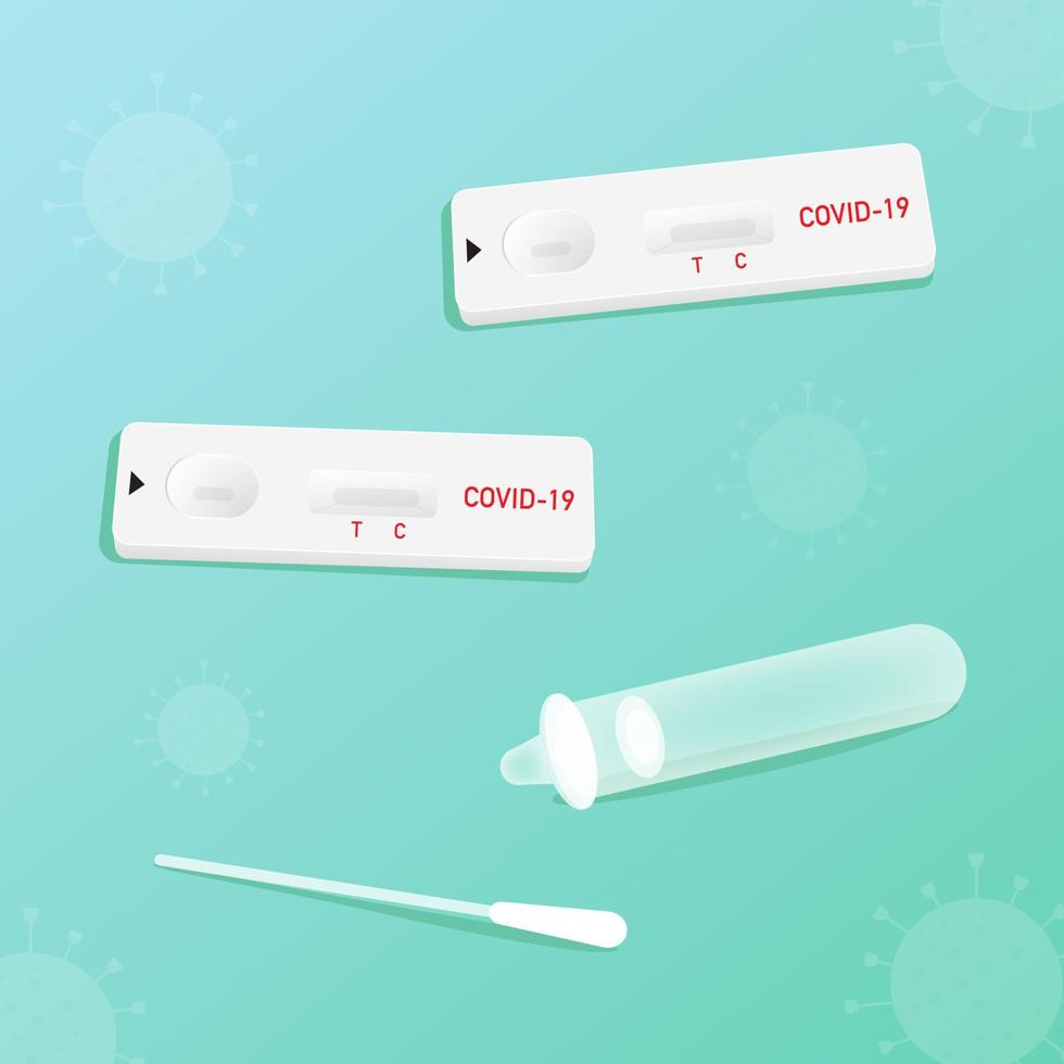 illustration antigen test kit vektor