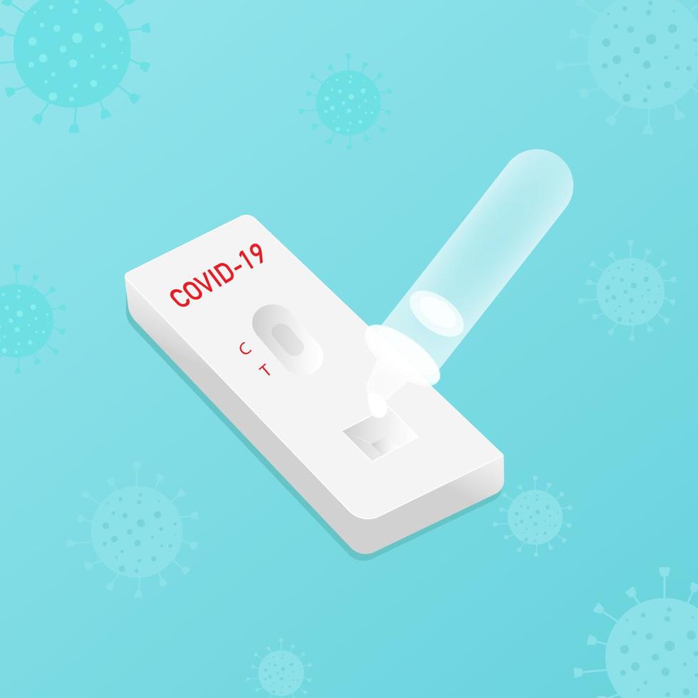 illustration antigen test kit vektor