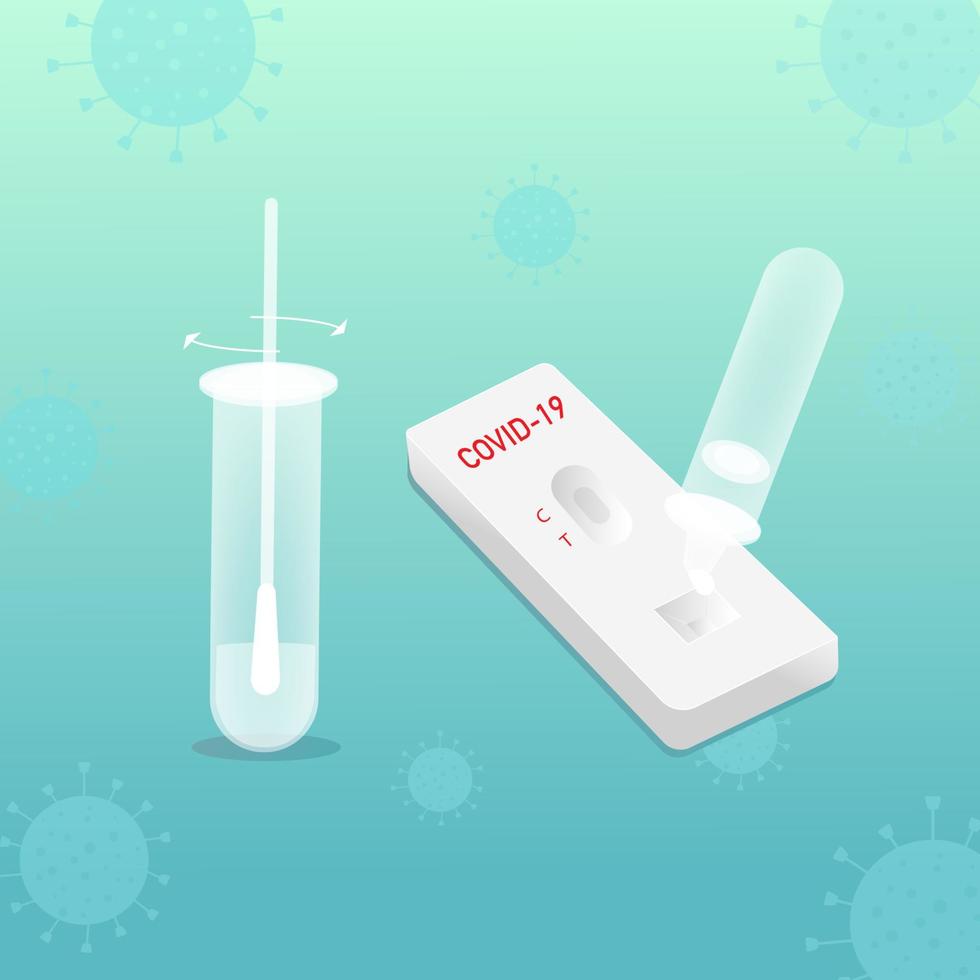 illustration antigen test kit vektor