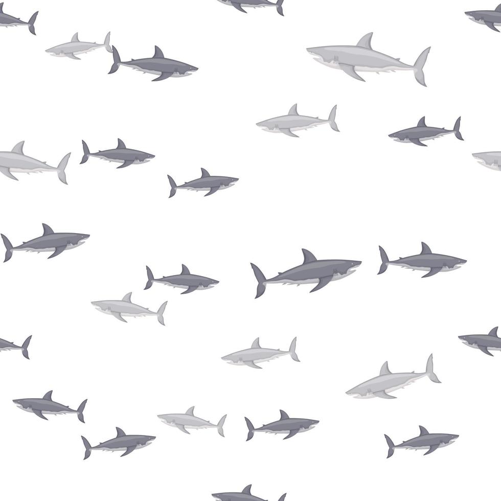 vit haj seamless mönster i skandinavisk stil. marina djur bakgrund. vektor illustration för barn rolig textil.