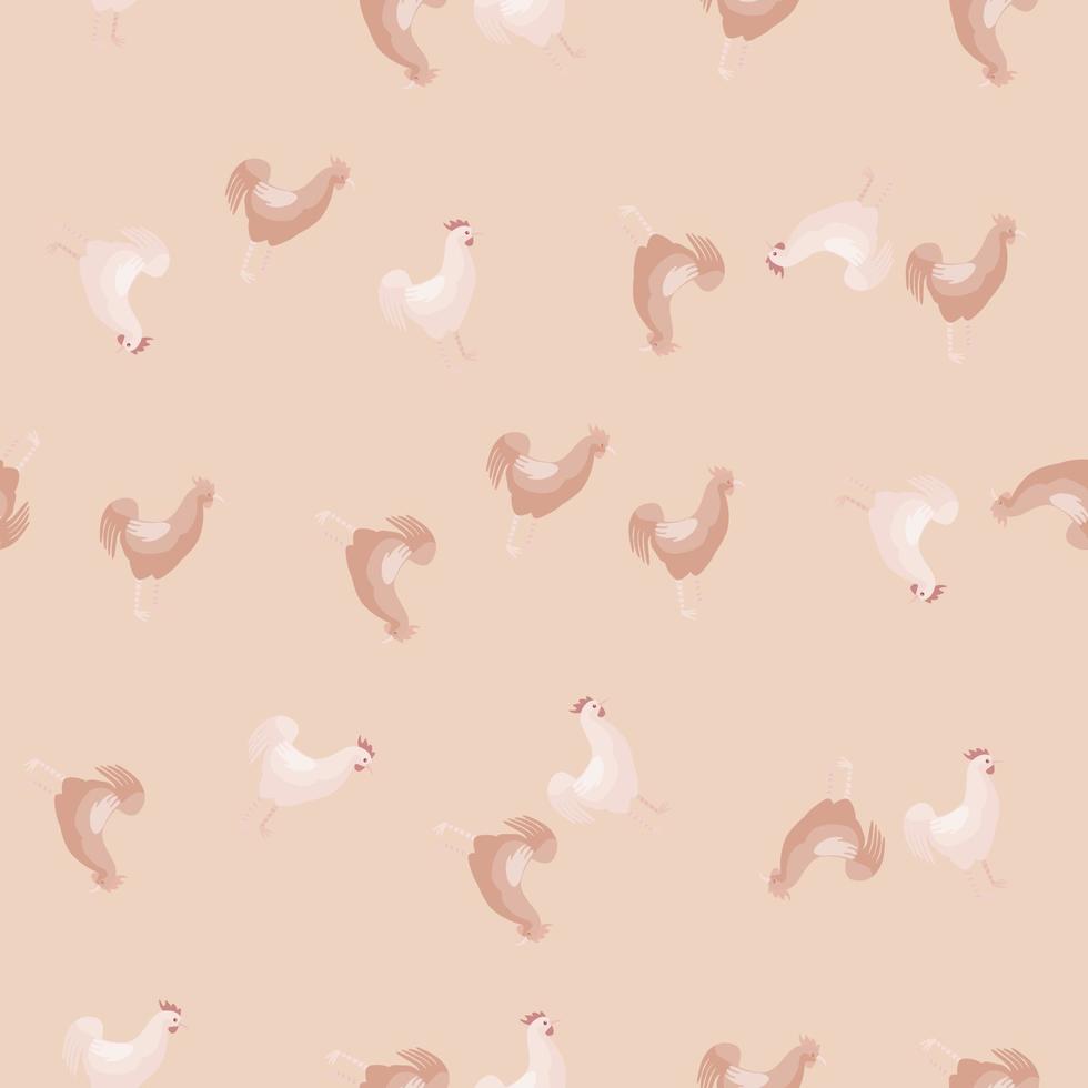 sömlösa mönster av tupp. husdjur på färgglad bakgrund. vektor illustration för textil.