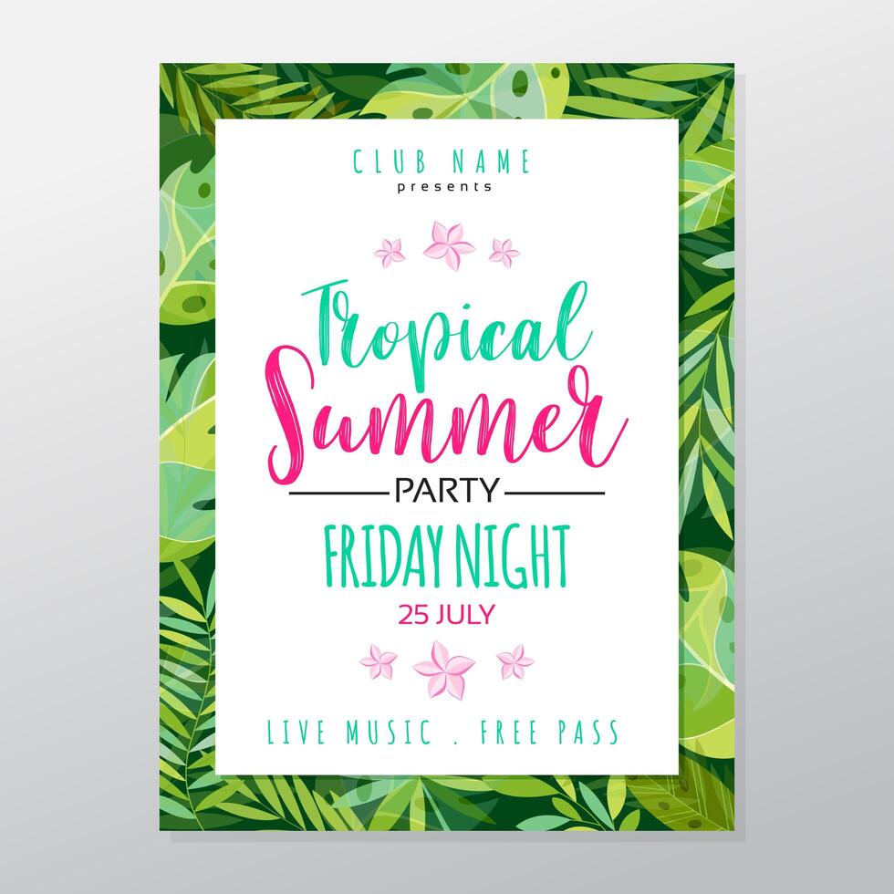 Tropisches Partyplakat des Sommers vektor