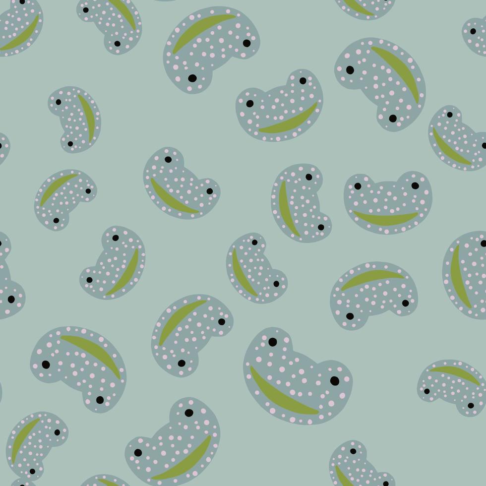 groda mönster sömlös i frihandsstil. huvud rovdjur på färgglad bakgrund. vektor illustration för textil.