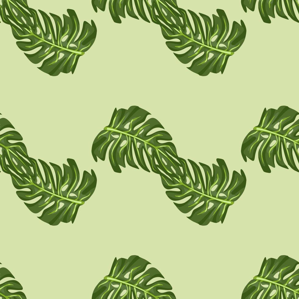 monstera leaf seamless mönster med handritad tropiskt tryck. modern natur bakgrund. vektorillustration för säsongsbetonad textil. vektor