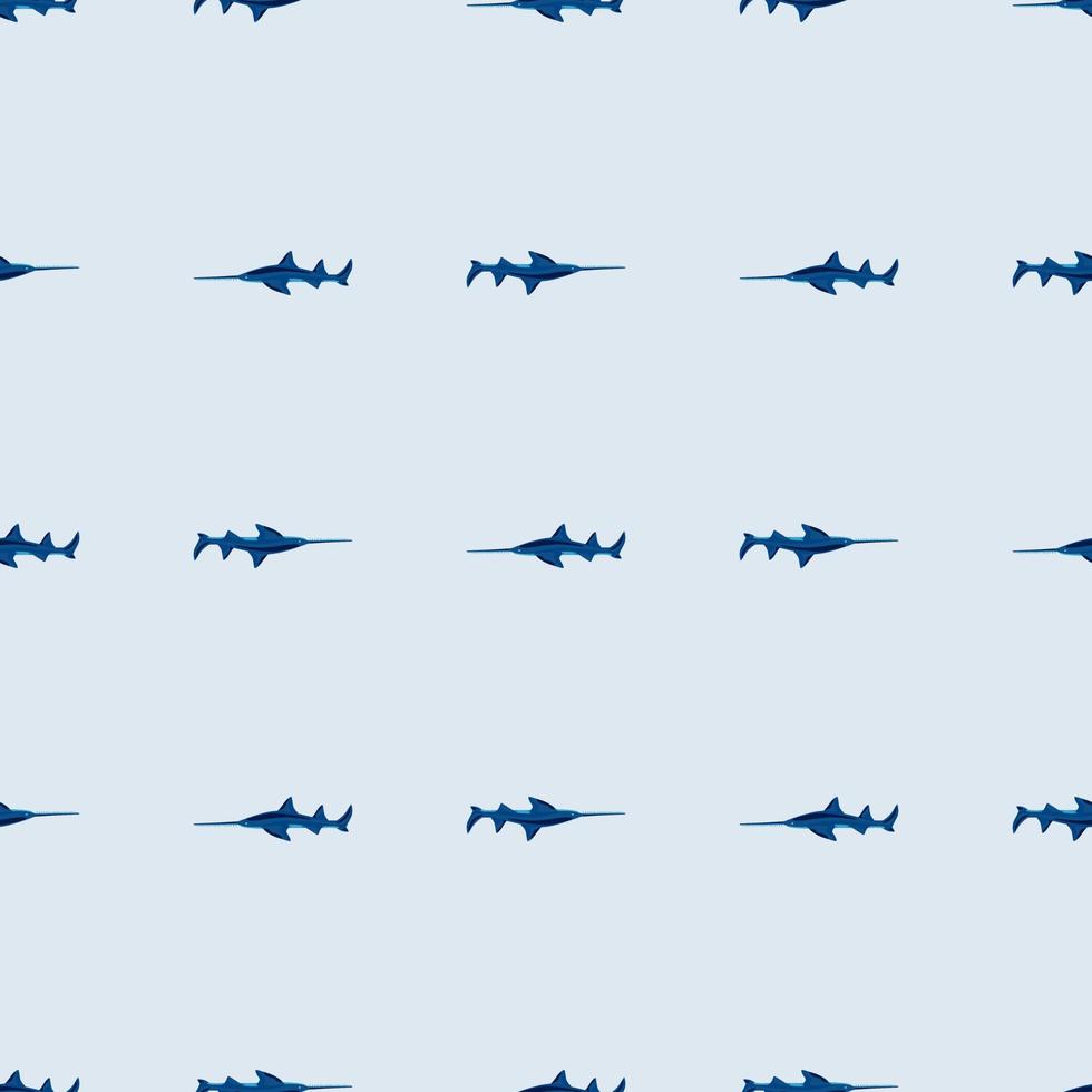 såg haj seamless mönster i skandinavisk stil. marina djur bakgrund. vektor illustration för barn rolig textil.