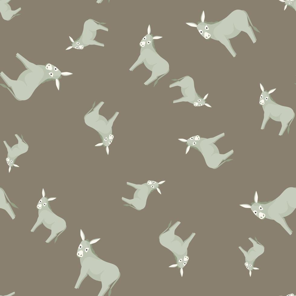 nahtloses Muster des Esels. Haustiere auf buntem Hintergrund. vektorillustration für textilien. vektor
