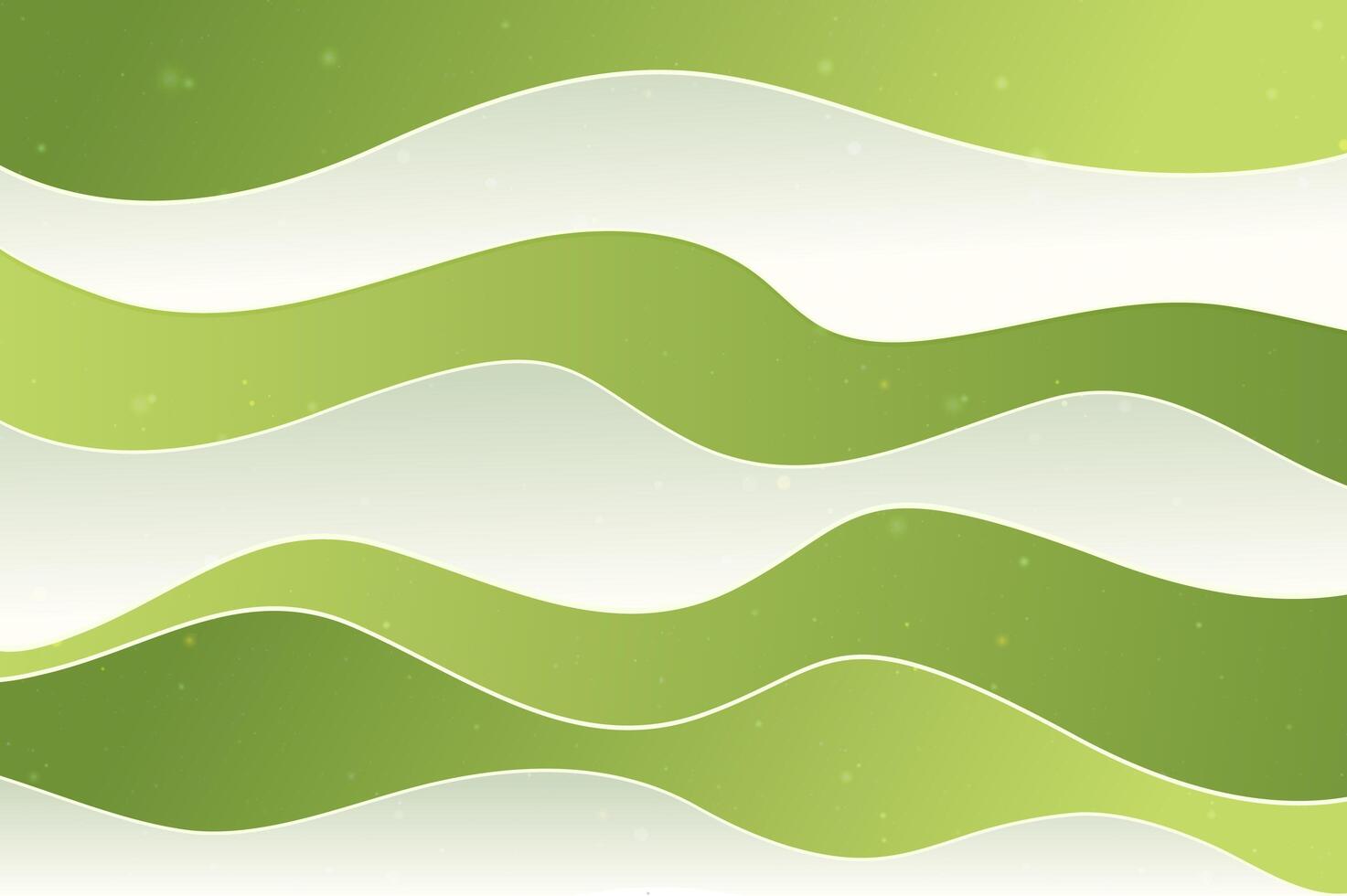 Grön vågor bakgrund, papper effekt vektor