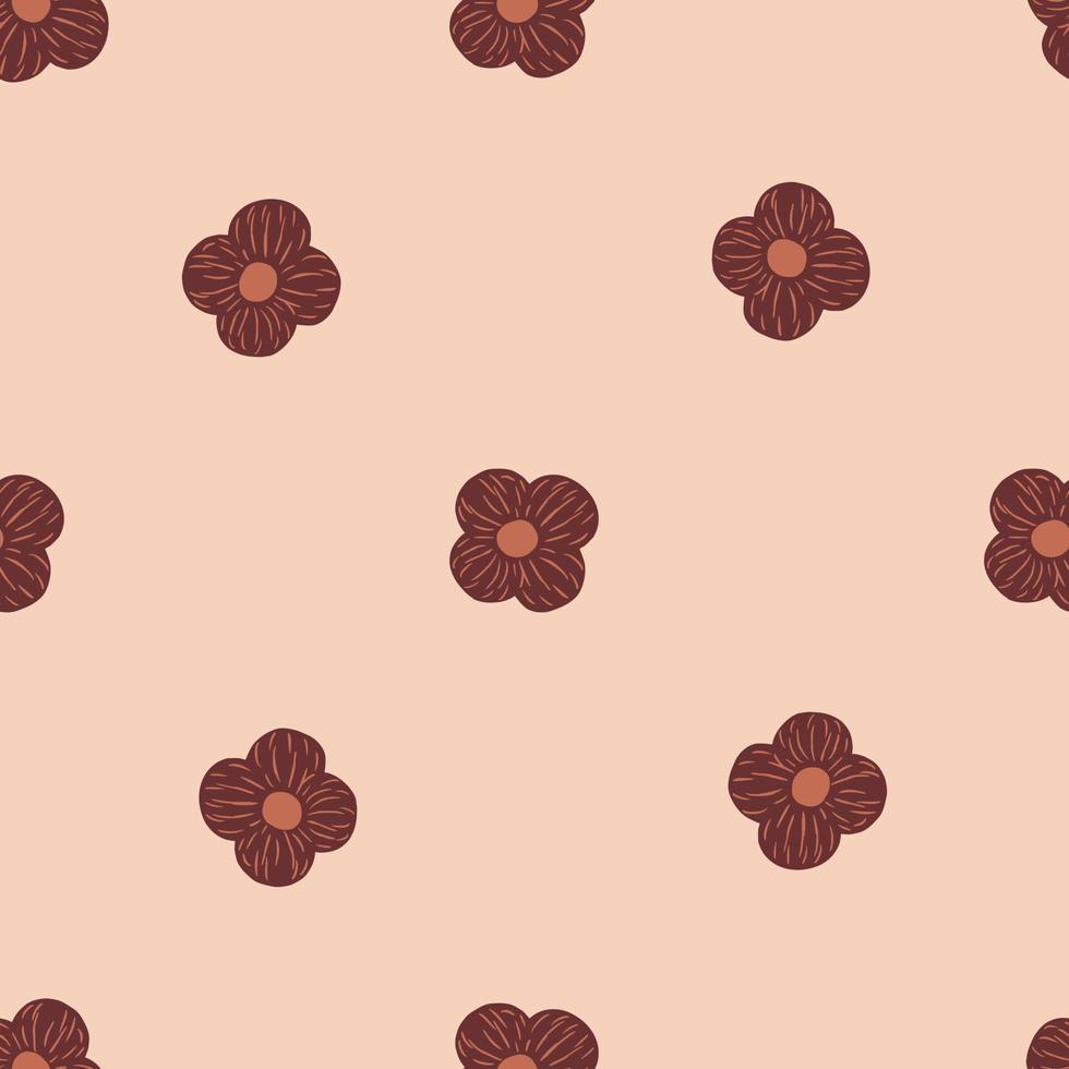 Nahtloses Muster im minimalistischen Stil mit abstrakten Blumenformen. rosa Pastellhintergrund. Doodle-Hintergrund. vektor