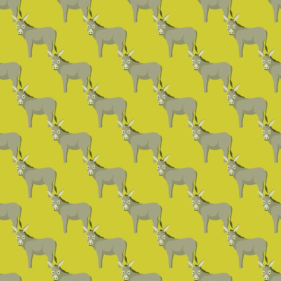 sömlösa mönster av åsna. husdjur på färgglad bakgrund. vektor illustration för textil.