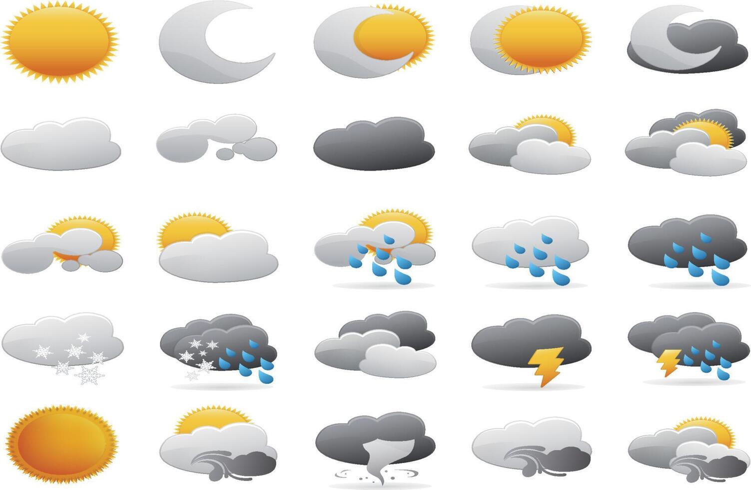 Sammlung von Wettersymbolen vektor