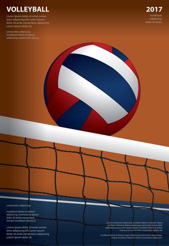 Volleyball-Turnier-Plakat-Schablonen-Design-Vektor-Illustration vektor