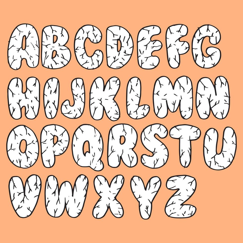 handgezeichnete doodle lustige schriftart. Satz von Skizze niedlichen Alphabet. vektorillustration für zeitschriften, drucke, webplakate, handgezeichnete typografie usw. vektor