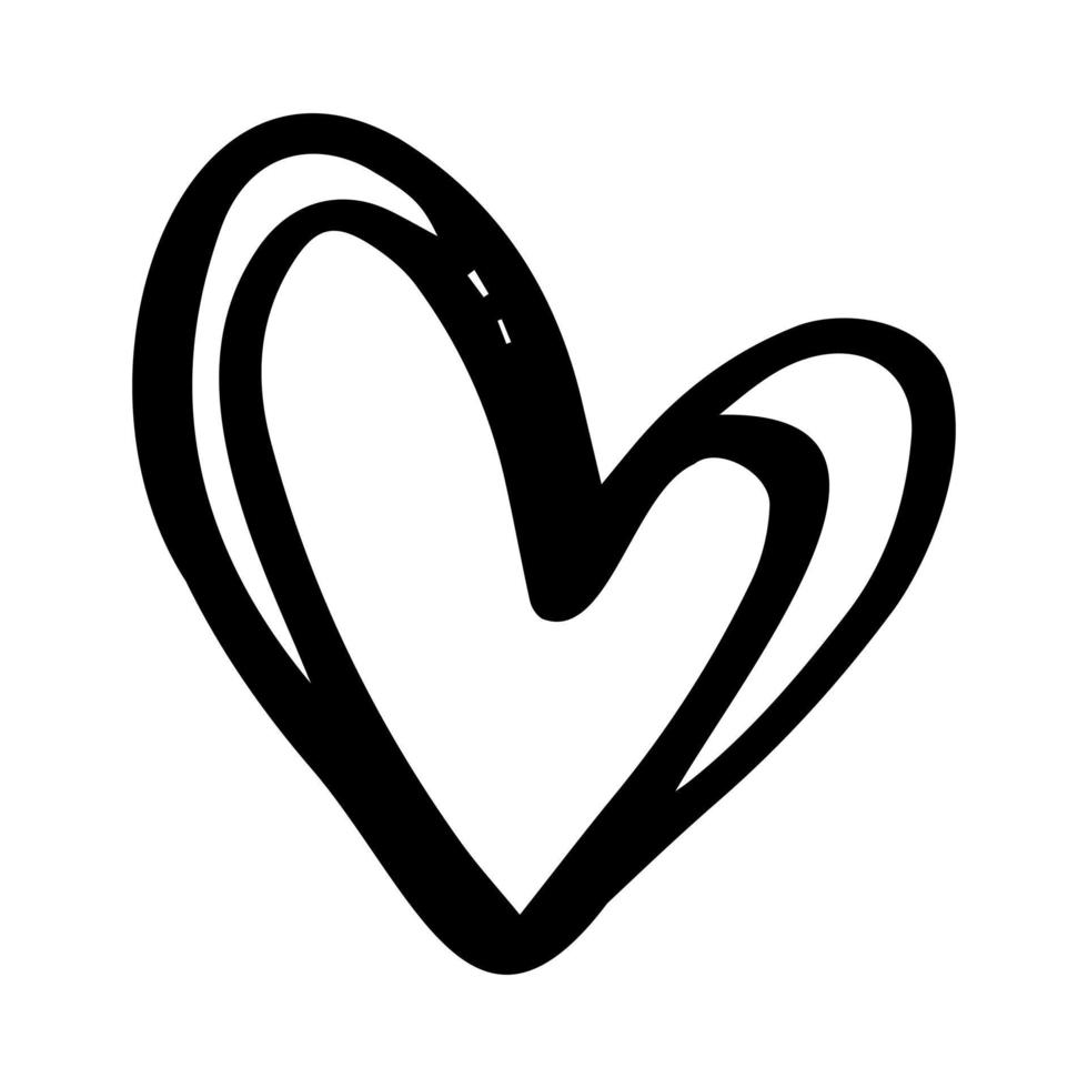 doodle hjärta symbol skiss illustrationer. kärlek symbol doodle ikon .design element isolerad på vit bakgrund. vektor