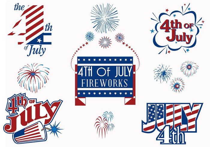 4 juli Fireworks Vector pack