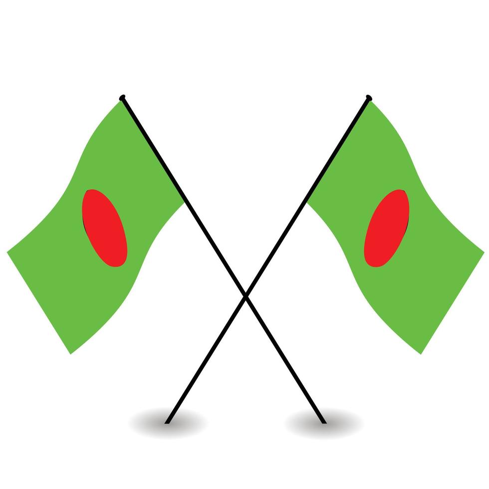 bangladeschische Flagge mit weißem Hintergrund vektor