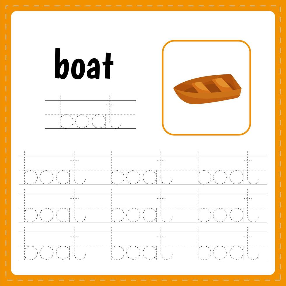 Übungsblatt Handschrift. Lernspiel für Kinder, Arbeitsblatt zum Verdienen von Buchstaben für Kinder. die Linie verfolgen. vektor